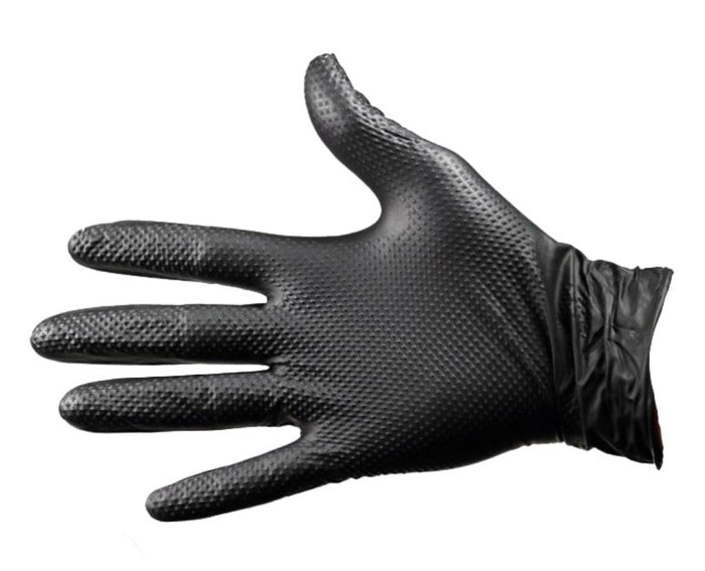 Nitrile Gloves Disposable Heavy Duty Black Large (50)