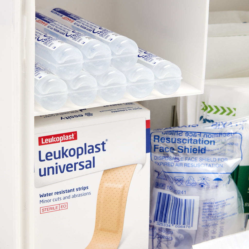 Brenniston Medium Risk Workplace First Aid Kit Plastic Cabinet close-up