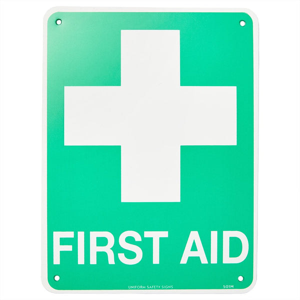 First Aid Sign Flat Poly 300mm x 225mm - Brenniston