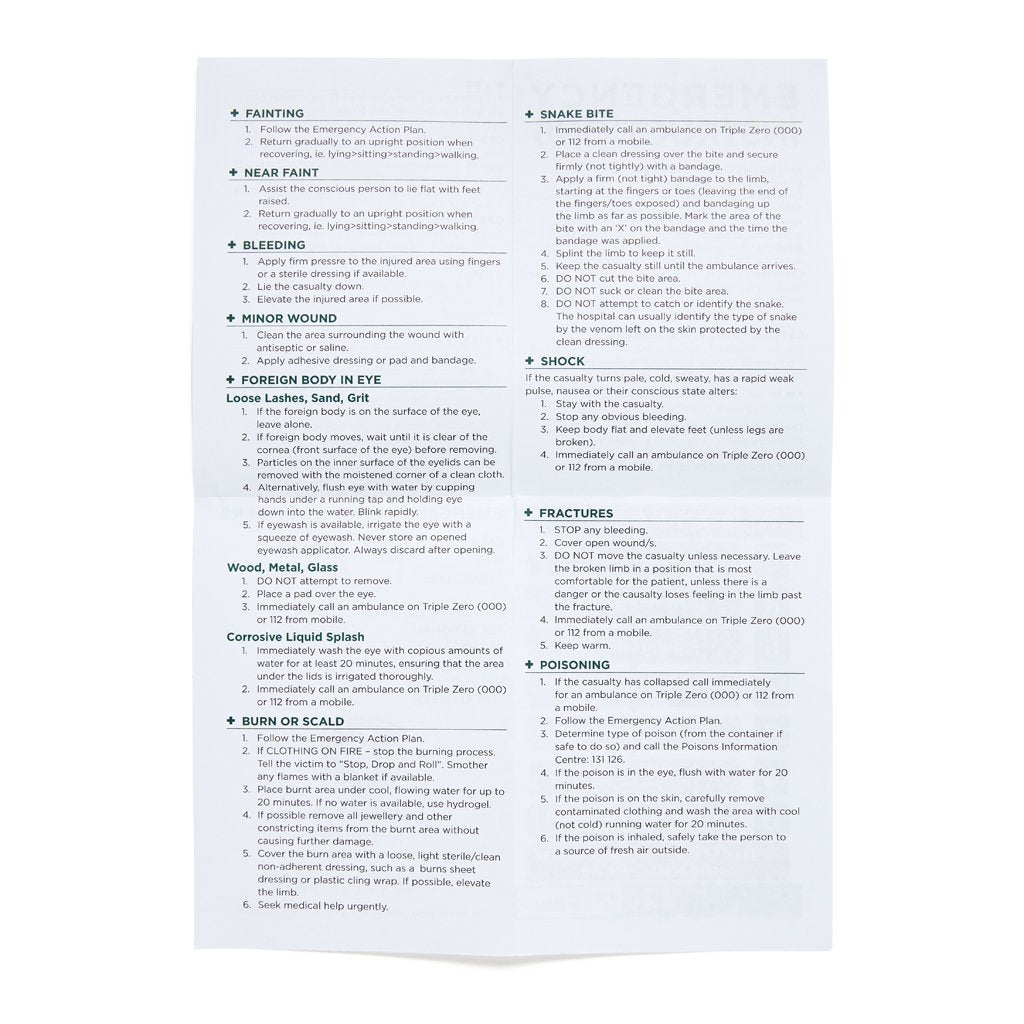 First Aid Instructions.pdf First Aid Instruction Sheet – Brenniston