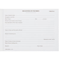 Register of Injuries Pad Duplicate 25pp - Brenniston